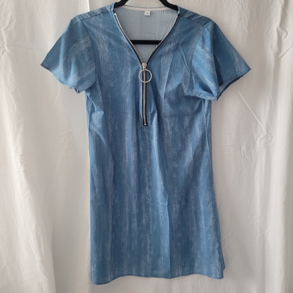 Blue zip dress